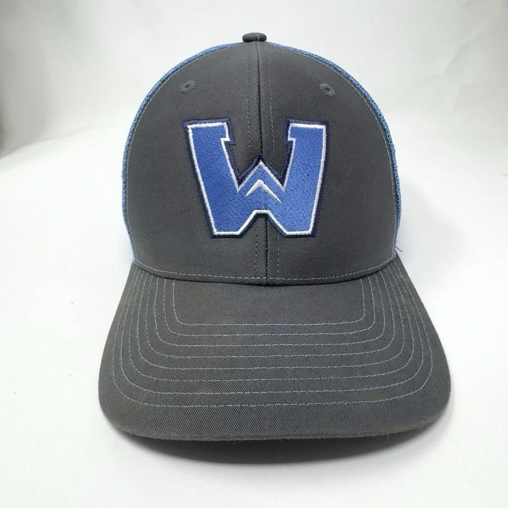 Letter W Snapback Mesh Back Trucker Hat‎ Gray One Size Richardson